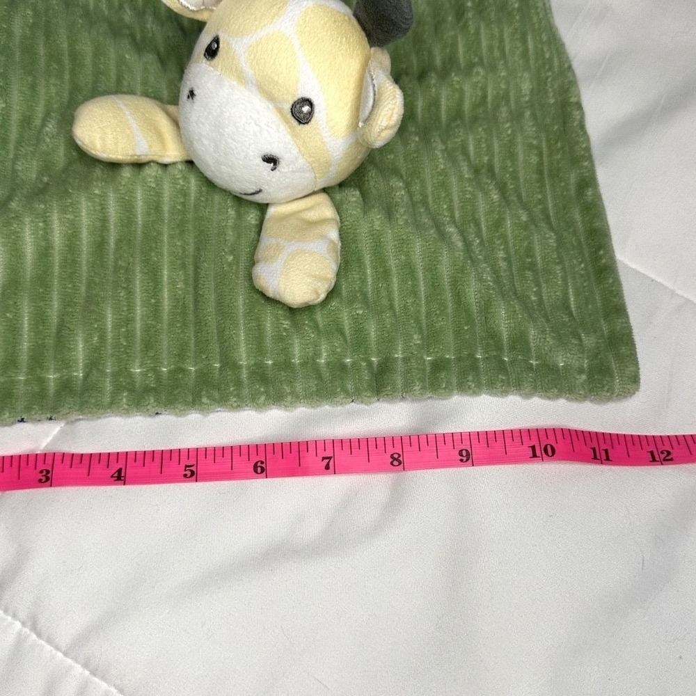 Oeko-Tex Modern Giraffe Baby Lovey Security Blanket Plush Green Comfort Cuddle - Picture 3 of 4